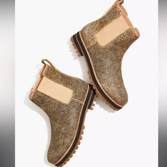 Madewell The Ivy Chelsea Boot in Mini Dot Tan/Black Calf Hair NWOB - Picture 2 of 13